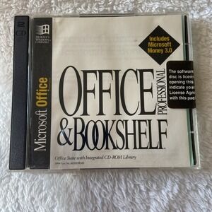 Microsoft Office Professional and Bookshelf Software CD 1994 Windows Vtg Sealed‎